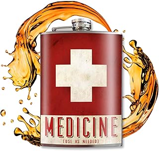 Trixie & Milo Christmas Gift for Men, Women - Stocking Stuffer Stainless Steel Funny Flasks for Men - Groomsmen Gifts, Bar Accessories and Dad Gifts - Holds 8 oz. of Fluid