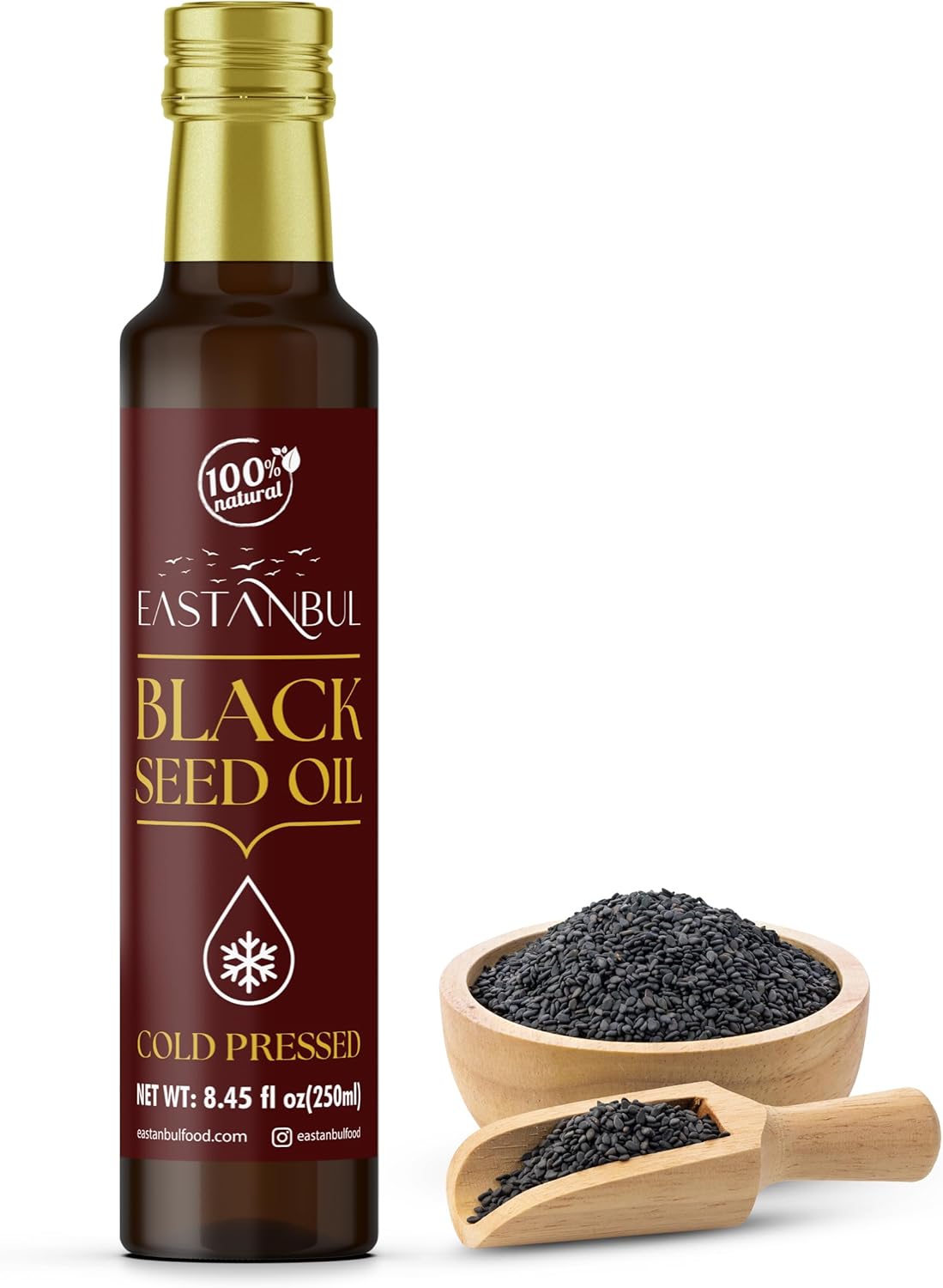 Eastanbul Black Seed Oil, 8.8oz Potent, Cold Pressed Black Seed Oil Liquid, 100% Turkish Pure Blackseed Oil, Black Cumin Seed Oil AKA Aceite De Semilla Negra, Kalonji Oil, Nigella Oil