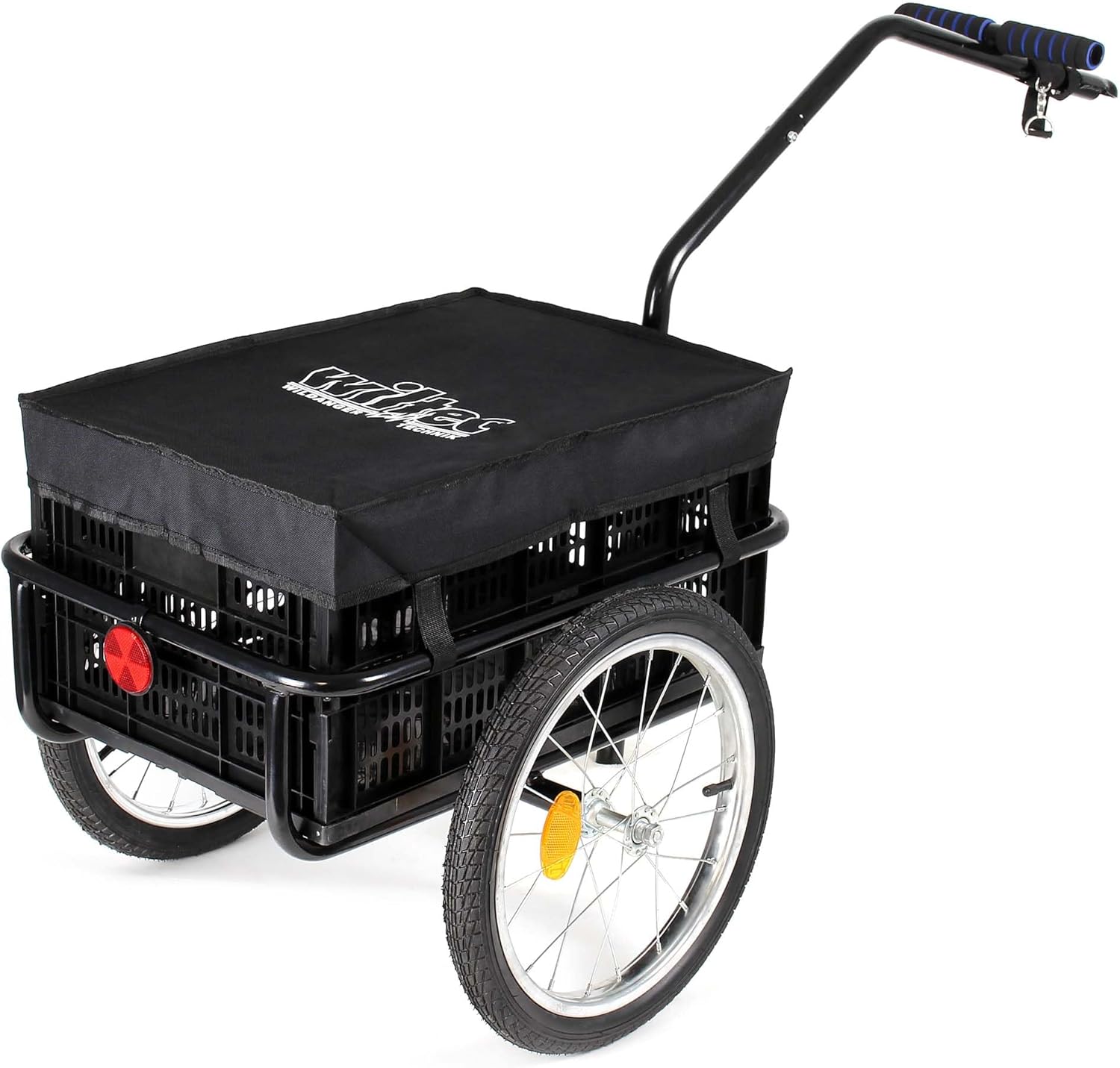 Bike Cargo Trailer with Pneumatic Tyres and Plastic Transport Box for up to 50kg Load for Bicycles