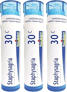 Boiron Staphysagria 30c Homeopathic Medicine for Itching of Surgical Wounds - Pack of 3 (240 Pellets)