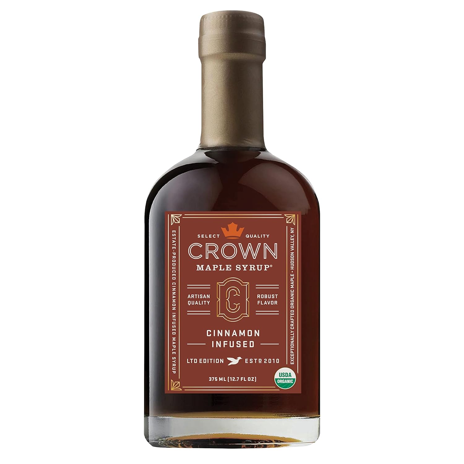 Crown Maple Cinnamon Infused Maple Syrup, 100% Pure, Gluten Free, No Preservatives, Non-GMO Pancake and Breakfast Topping, 12.7 Fl Oz
