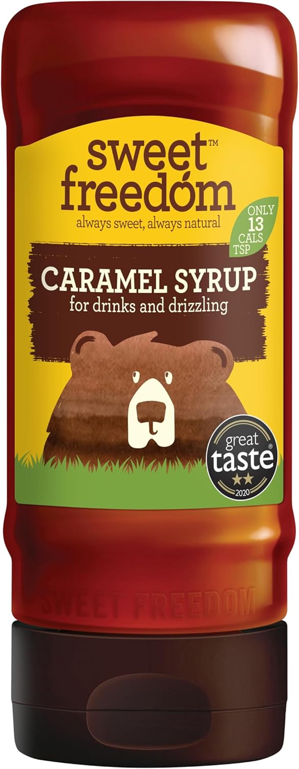 Sweet Freedom Caramel Syrup for Coffee & Drizzling - Only 13 Calories Per Teaspoon - For Frappes, Cocktails, Pancakes & Porridge - Healthy Baking - Vegan & Plant Based - 350g, Pack of 1