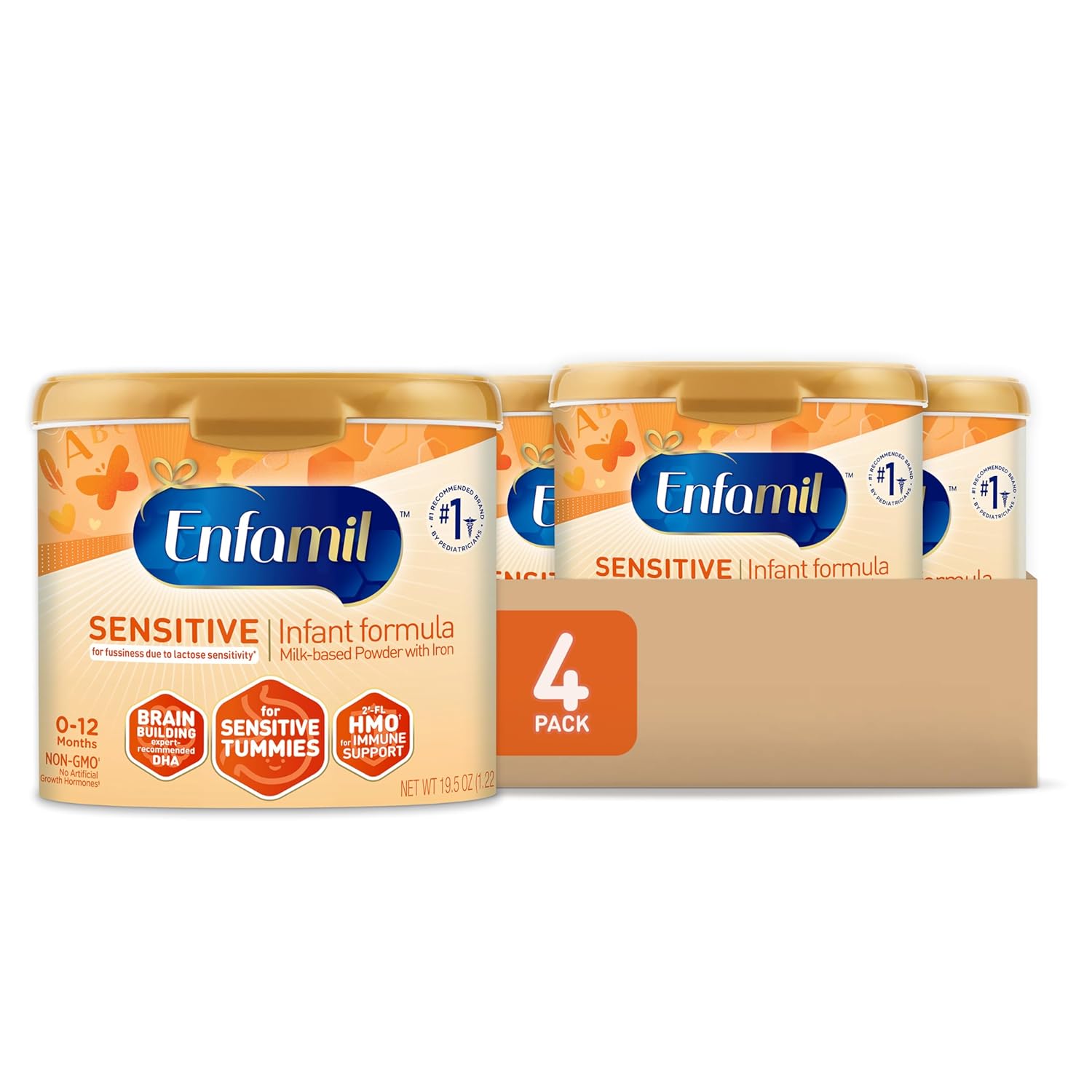 Enfamil Sensitive Baby Formula with DHA, Iron & Prebiotics to help support Brain & Immune Support. Lactose Sensitivity Infant Formula Inspired by Breast Milk, Non-GMO, Powder Can, 78 Oz