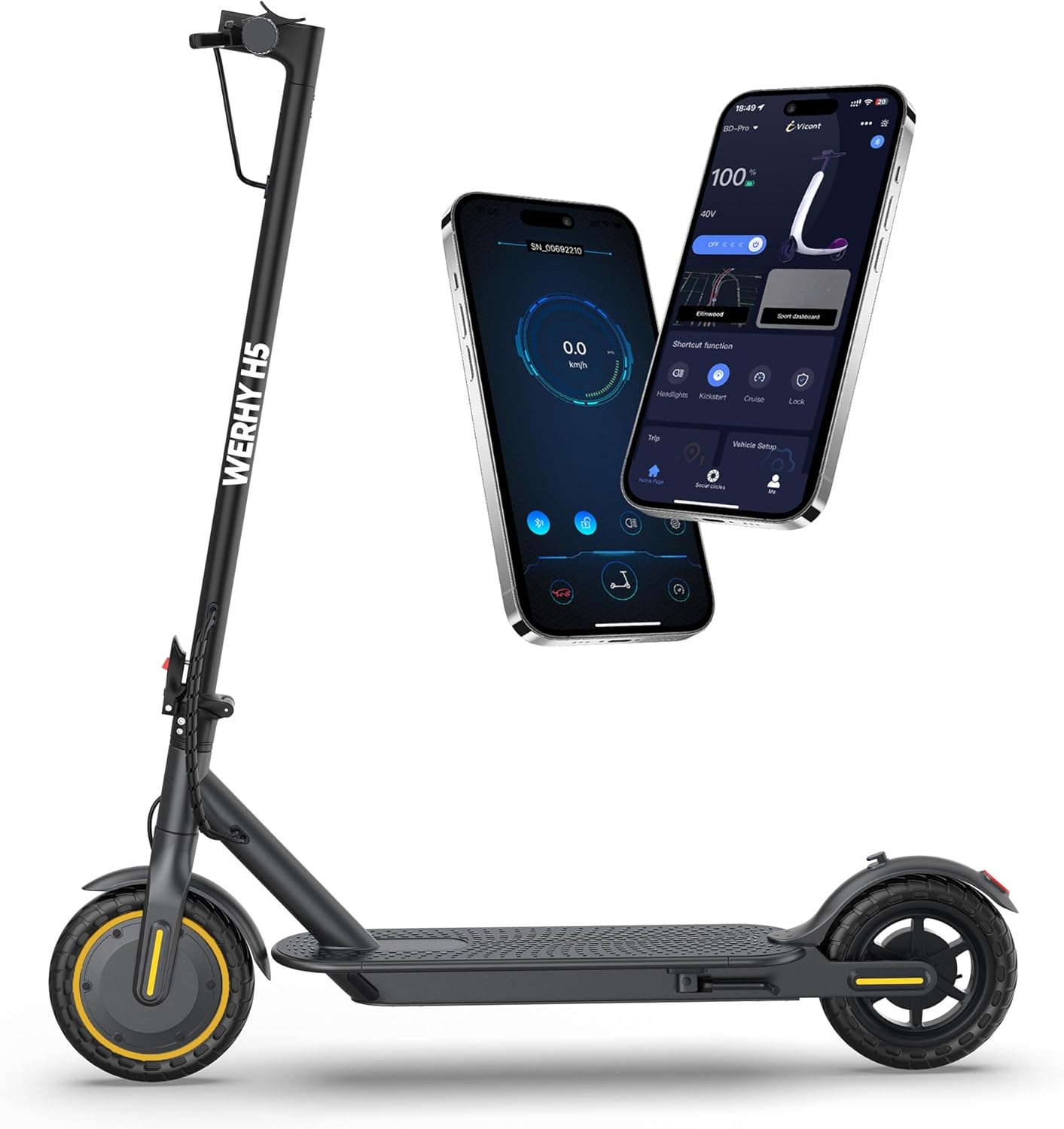 Electric Scooter, 350W/500W Motor, Top Speed 16/19/22 mph, Max 12/21/23Miles Ranges, Foldable E Scooter for Adults