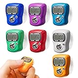 Electronic Finger Tally Counter 7-Pack, Mini LCD Digital Display Tally Counter, Handheld Counter Clicker Pitch Counter for Coaching, Knitting, Lap, Fishing, Golf and Row