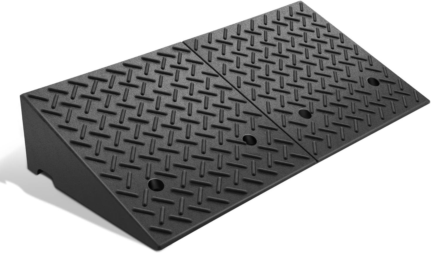 DNA Motoring 7.7" Rise Rubber Curb Ramp Heavy Duty Loading Driveway Ramp Threshold Ramp 39" L x 19.7" W x 7.7" H for Loading Dock, Warehouse, Wheelchair, Motorcycles, Cars, TOOLS-00654