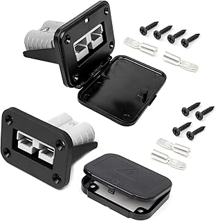 Anderson Connector-50A Plug Mounting Panel-SB50 Connectors with Cover-50Amp Battery Quick Connect-Anderson Plug: Connector Mounting Panel Flush Mount Recessed Plate 2Pcs Socket Panel 12-72V DC