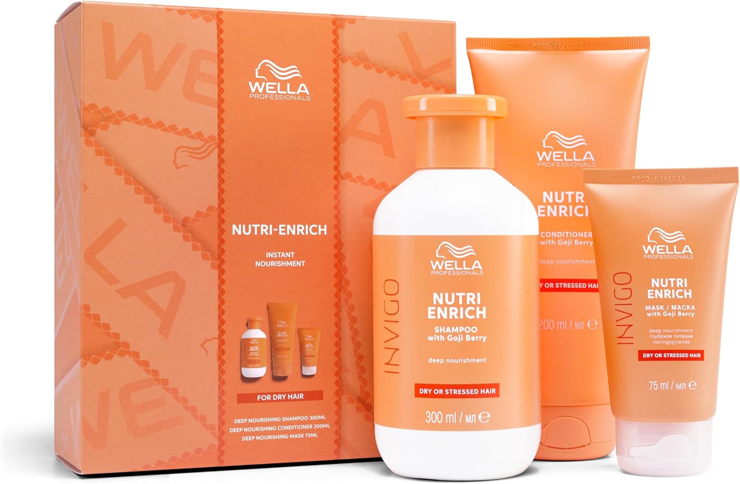Wella Professionals Invigo Nutri-Enrich - Includes Shampoo, Conditioner and Hair Mask for Dry Damaged Hair, Repair & Strengthen Dull Hair - Perfect for Christmas