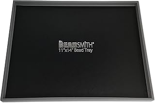 The Beadsmith Bead Mat Tray – Portable Workstation – 11.5” x 14.5” x 0.5” – Lightweight Tray for Holding Bead Mats, Beads and Jewelry Storage – Easy to Transport