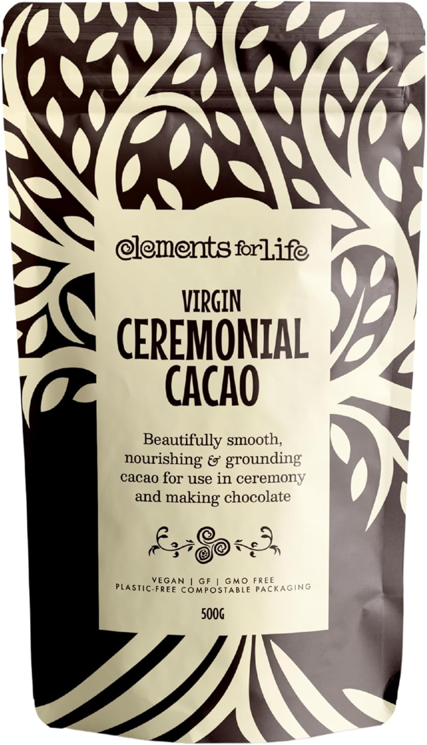 Virgin Ceremonial Cacao Paste | Pure Quality Whole Bean Cacao | Ethically Sourced Premium Chocolate | Vegan, Gluten and GMO Free | 1 x 500g