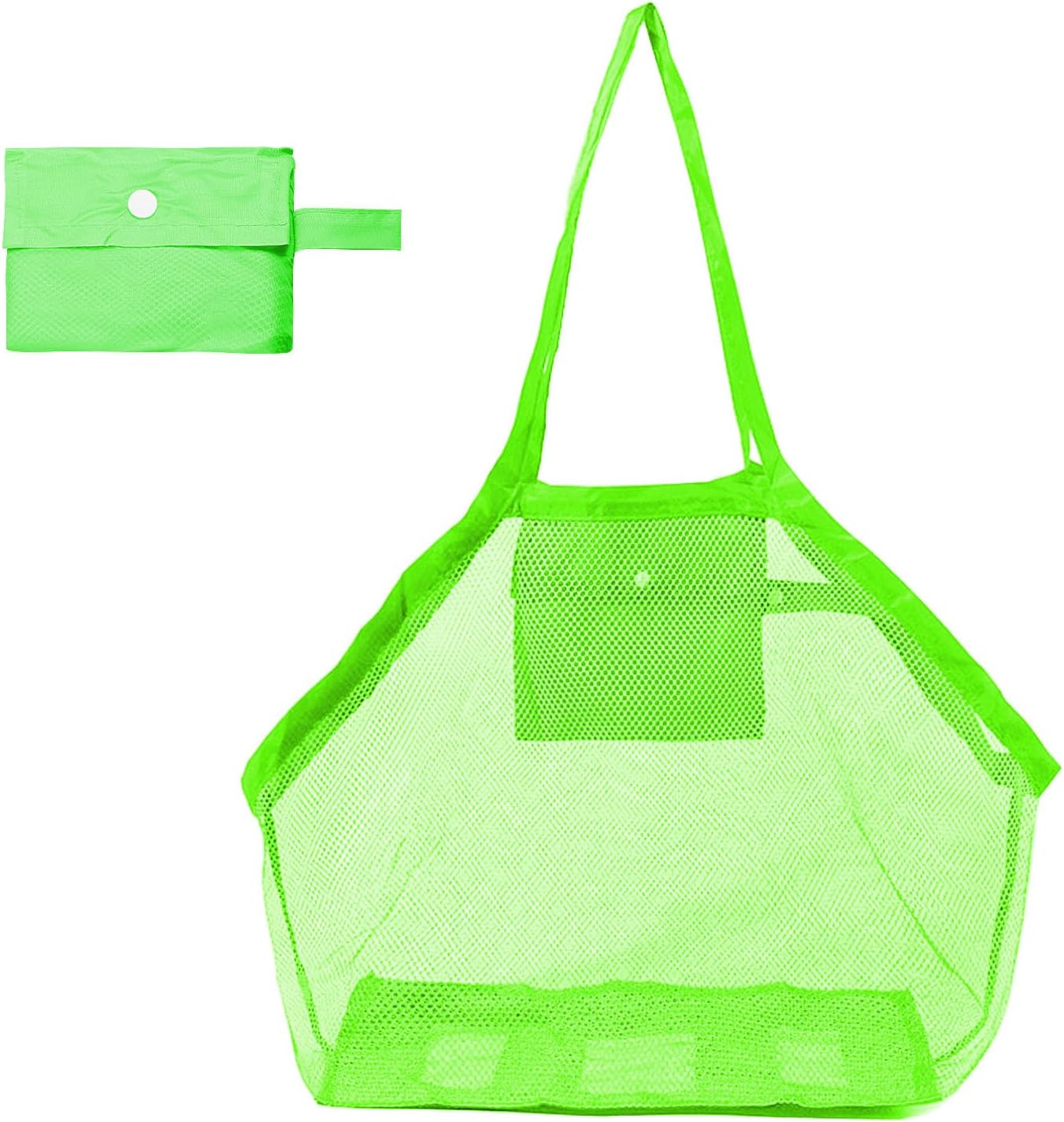 Runyve Lightweight Mesh Beach Tote with Zipper,Collapsible Beach Bag Reusable,Large Mesh Beach Bag, Mesh bag Toy Storage Family Beach Vacation