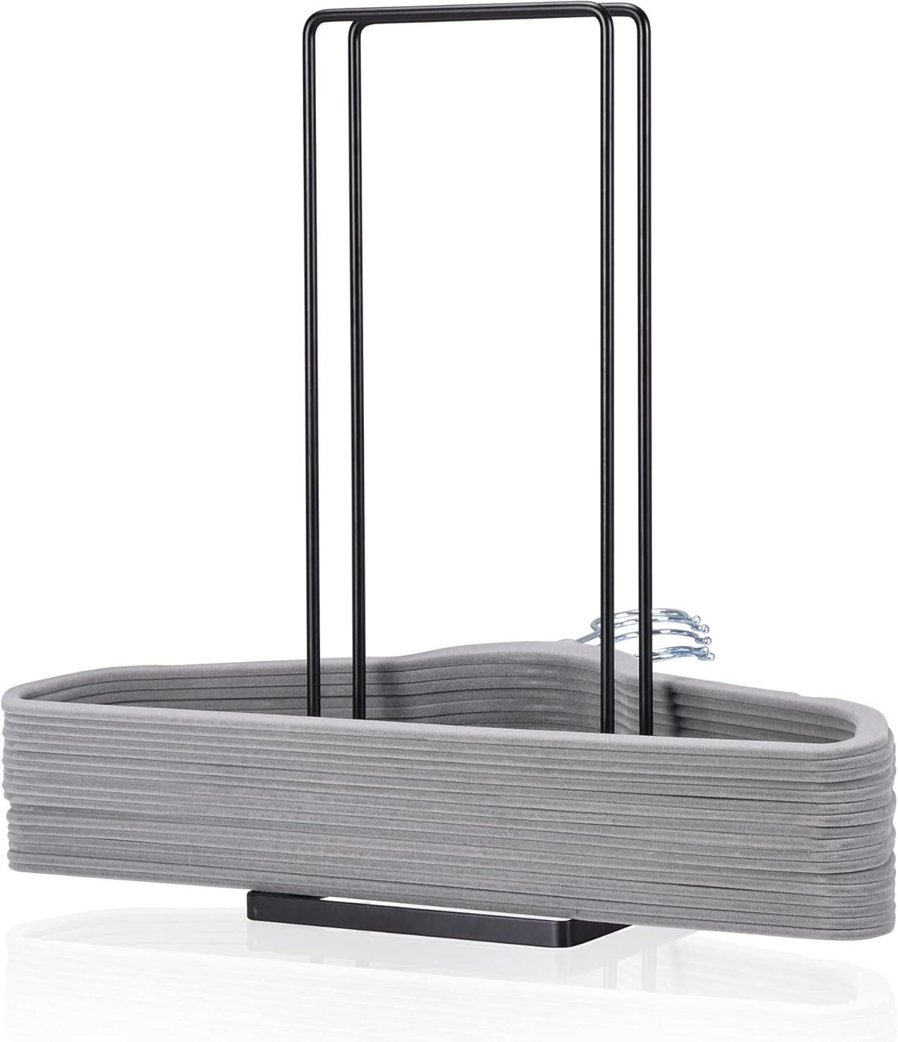 EASTTOWEST Hanger Organizer Stacker for Closet Laundry Room,Holds up 110 Wire Hanger,Black Carbon Steel Clothes Hanger Storage Rack Holder for Adult or Child