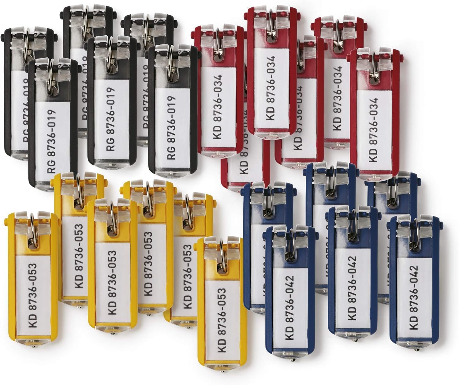 Durable Key Clips - Pack of 24 innovative Key Clips for Clear and Easy Organisation of Keys - Perfect for Use with Durable Key Safes