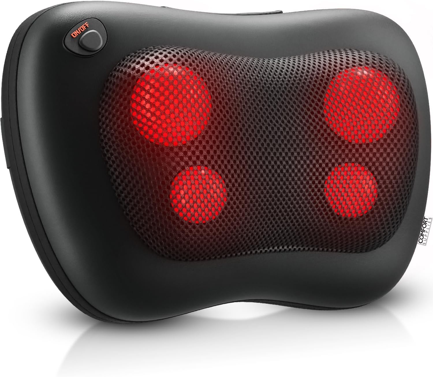 COMFORT SUPPLIES Back Massager, Neck Massage, Shiatsu Pillow with Heat, Deep Tissue Kneading Massager for Neck, Back, Shoulder, Legs, Electric, Muscle Pain Relax, Gifts for Women Men Mum Dad Him Her