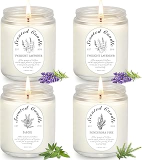 4 Pack Candles for Home Scented, Lavender Candle, Jar Candles, 28 oz 200 Hour Long Lasting Candles, Scented Candles Gift Set for Women, Perfect for Birthday Gifts…