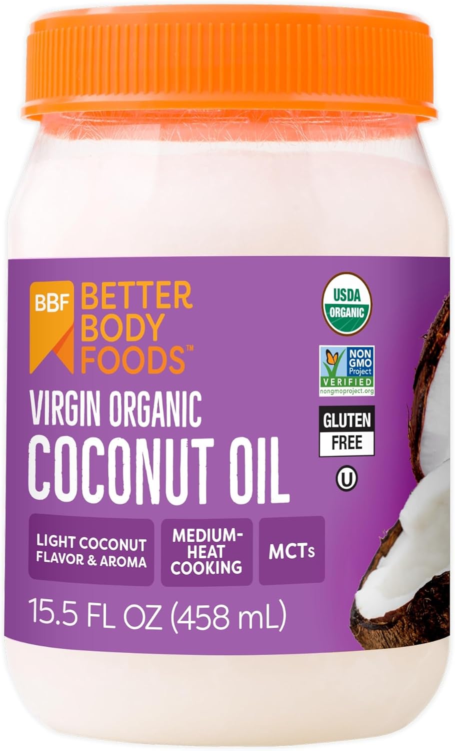 Better Body Foods and Nutrition Better Body Extra Virgin Coconut Oil 458 ml (Organic)