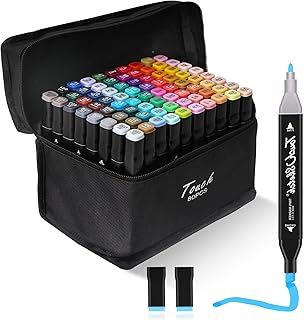 80 Colors Alcohol Markers, Double Tip Art Marker Set for Artist(Broad Chisel and Fine Tip), Perfect for Kids Adult Coloring Books Sketching and Card Making