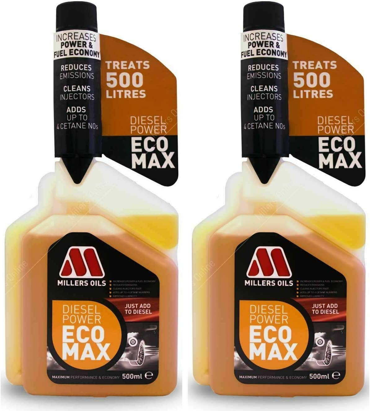 Millers Oils 2 X Diesel Power Ecomax 500ml, Fuel Additive Treatment