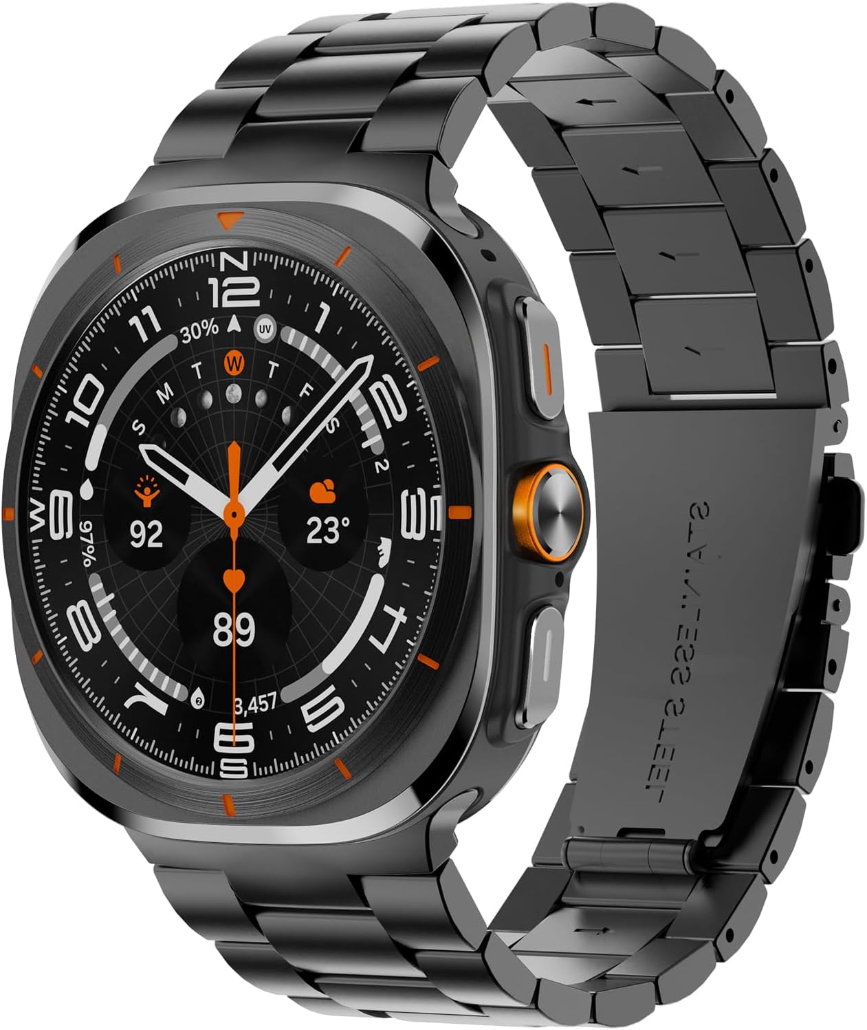 Band Compatible with Samsung Galaxy Watch Ultra 47mm(2024),Metal Stainless Steel Bands Strap Men Women,NOT for Galaxy Watch 7 6 5 4 Band 40mm 44mm 45mm/Watch 6 4 Classic 42mm 46mm 43mm 47mm