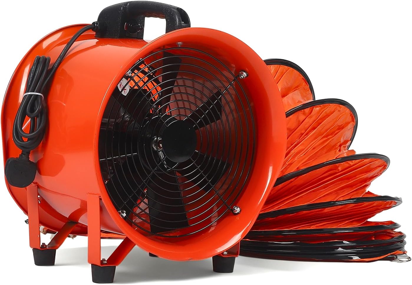 Dust Extractor Ventilation Fan 10 Inch Portable Axial Exhaust Fan 380W/2.6A 1600CFM High Velocity Ventilator with 16FT Duct Hose for Exhausting & Ventilating at Home and Job Site