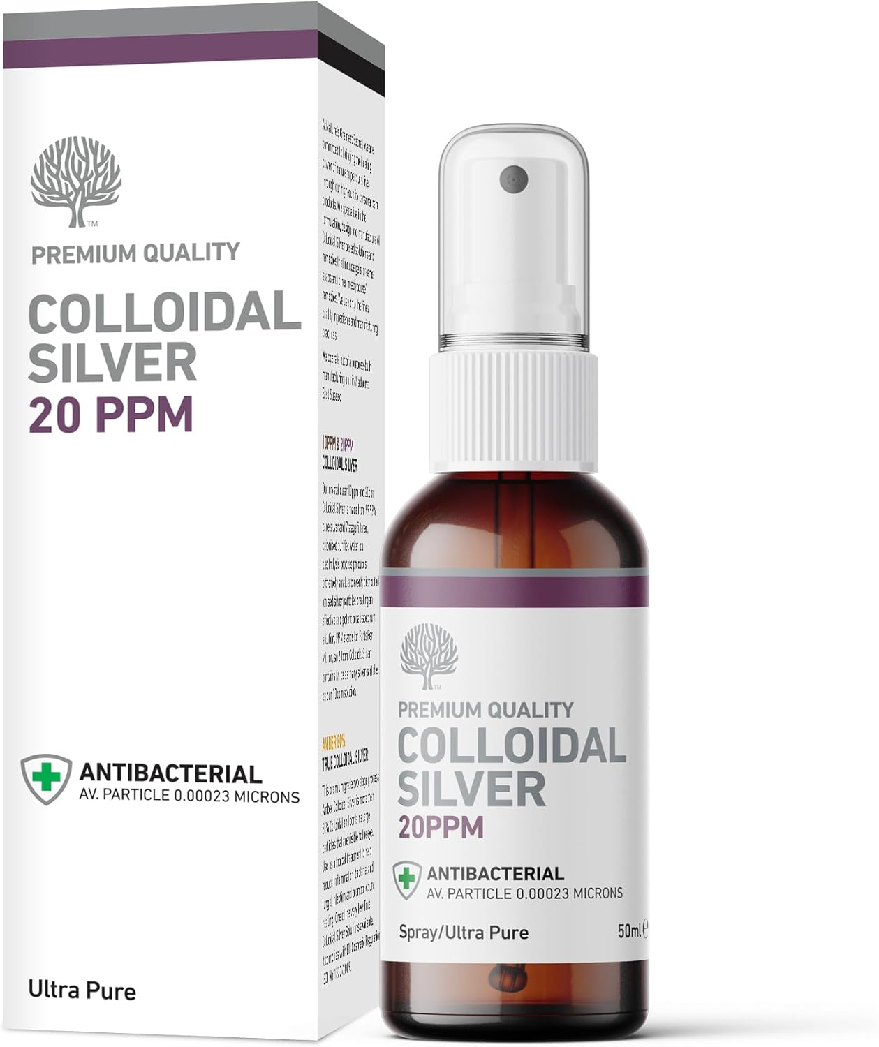 Nature's Greatest Secret Premium Quality Antibacterial 20ppm Colloidal Silver Spray 50ml