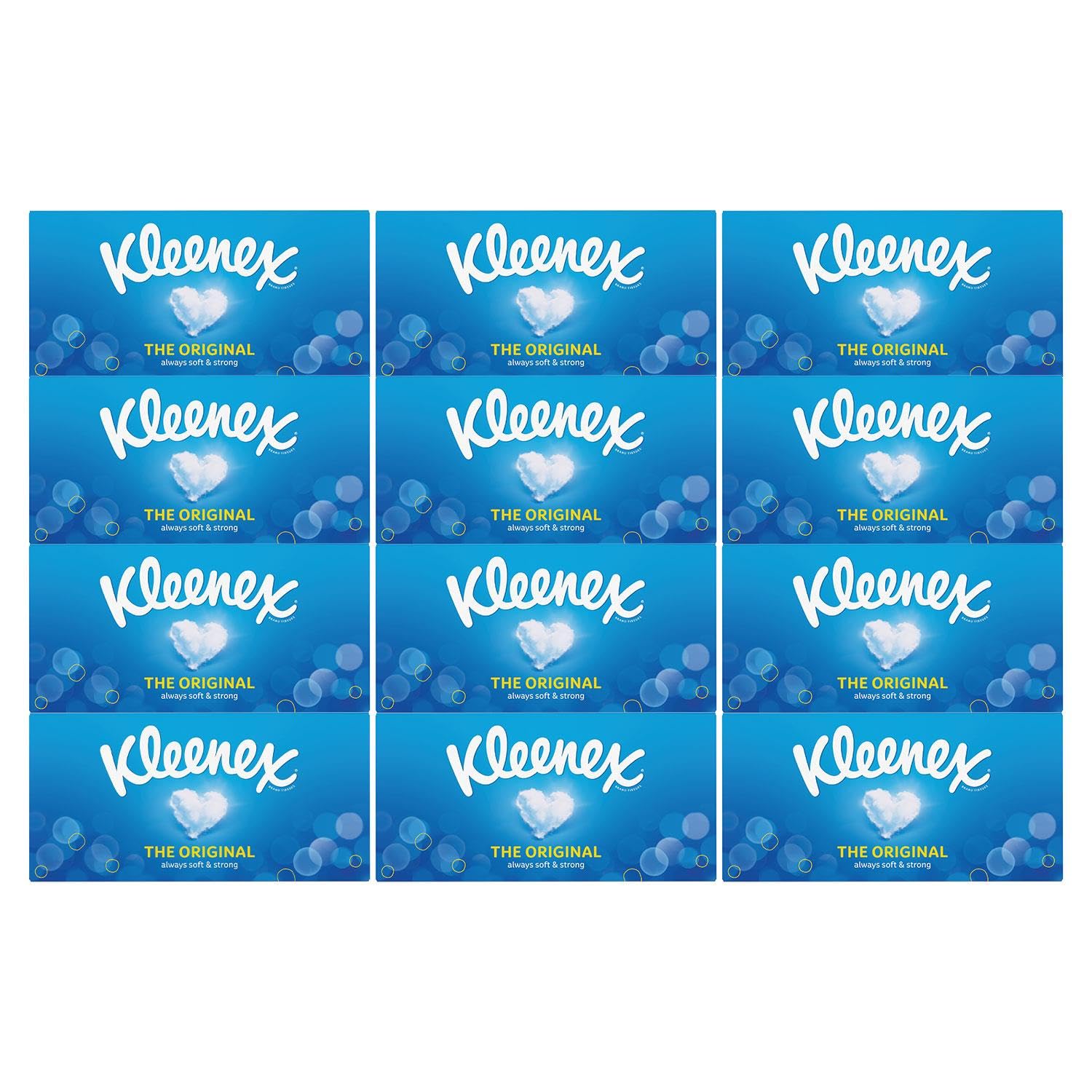 Kleenex Original Facial Tissues, Tissues Box Multipack, 12 Standard Boxes