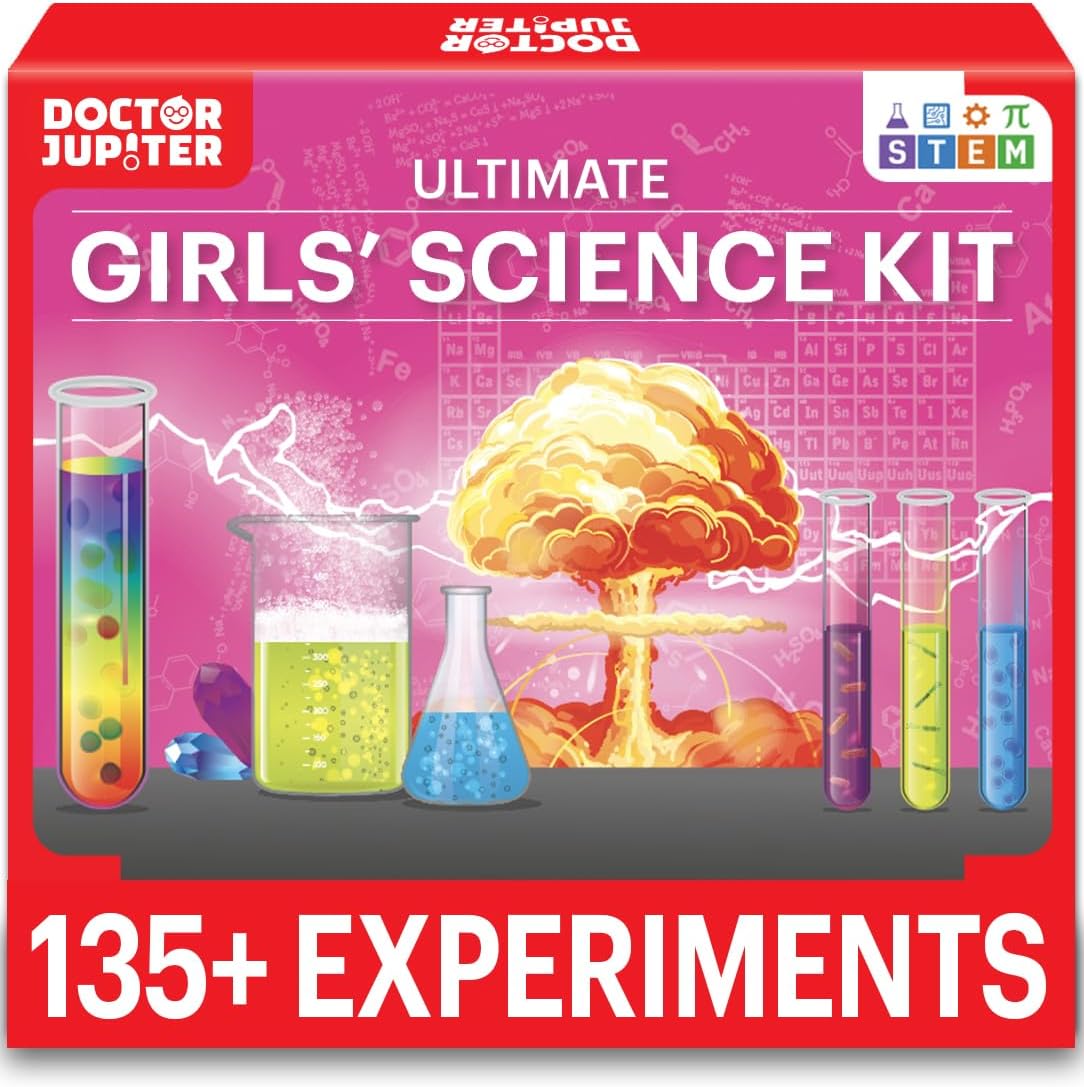 Doctor Jupiter Girls Science Kit for Kids Ages 8-10-12-14 | Birthday Gift Ideas for 8,9,10,11,12 Year Old Girls| 6-8 Experiments of Different Sciences| STEM Learning & Educational Toys