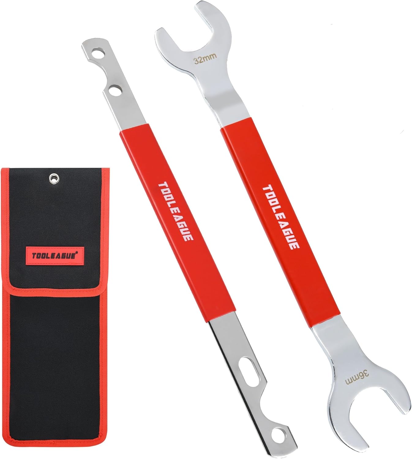 TOOLEAGUE 2Pcs Fan Clutch Wrench Set,32mm & 36mm Wrenches,Fan Clutch Removal Tool Kit,Compatible with BMW,Ford,GM,Chevrolet Water Pump Pulley Holder and Nut Water Hub Removal