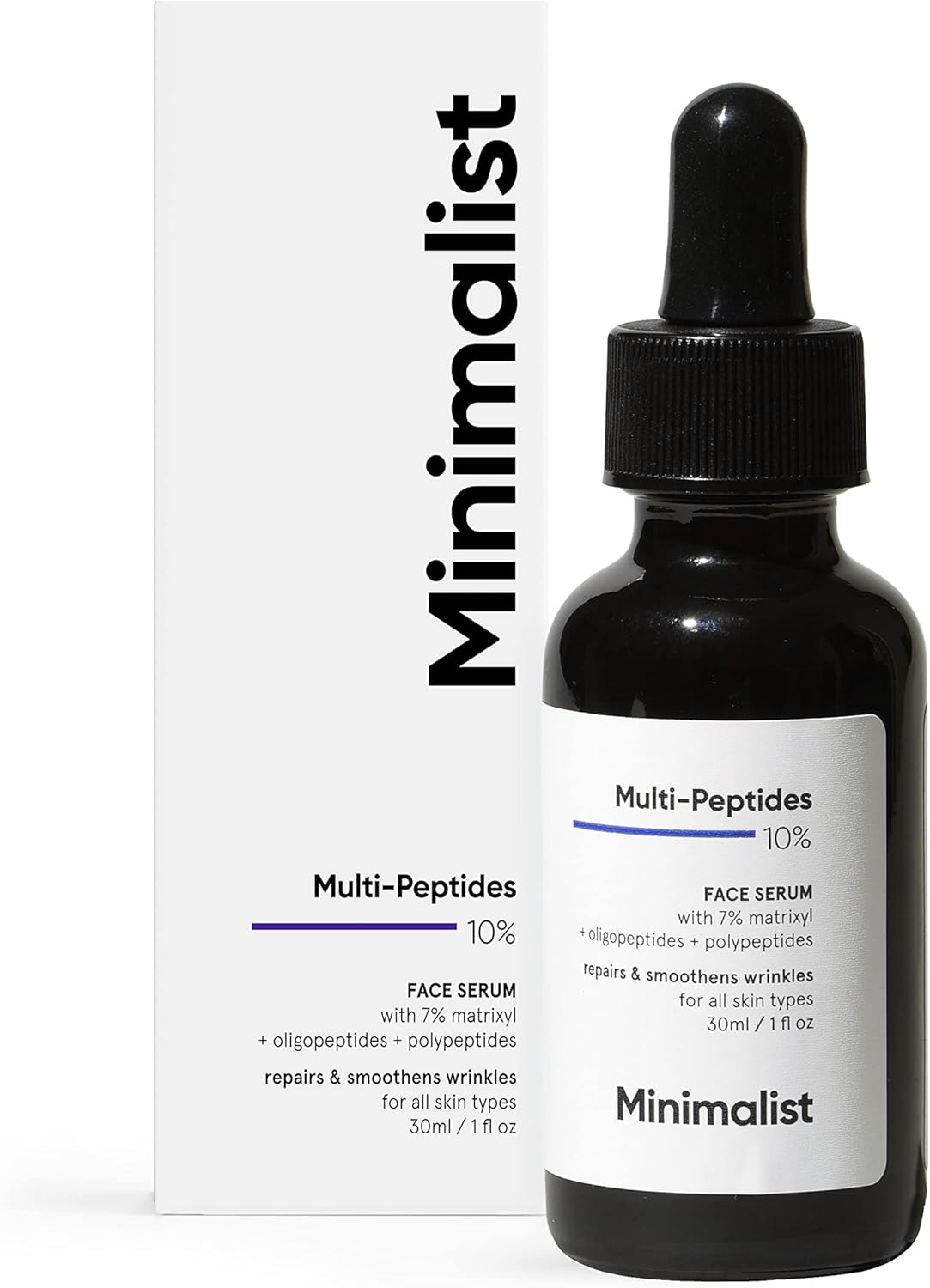 Minimalist Multi Peptide Night Face Serum for Ageless Younger Skin, 30 ml | Collagen Boosting, Hydrating & Overnight Repair Serum for Women & Men