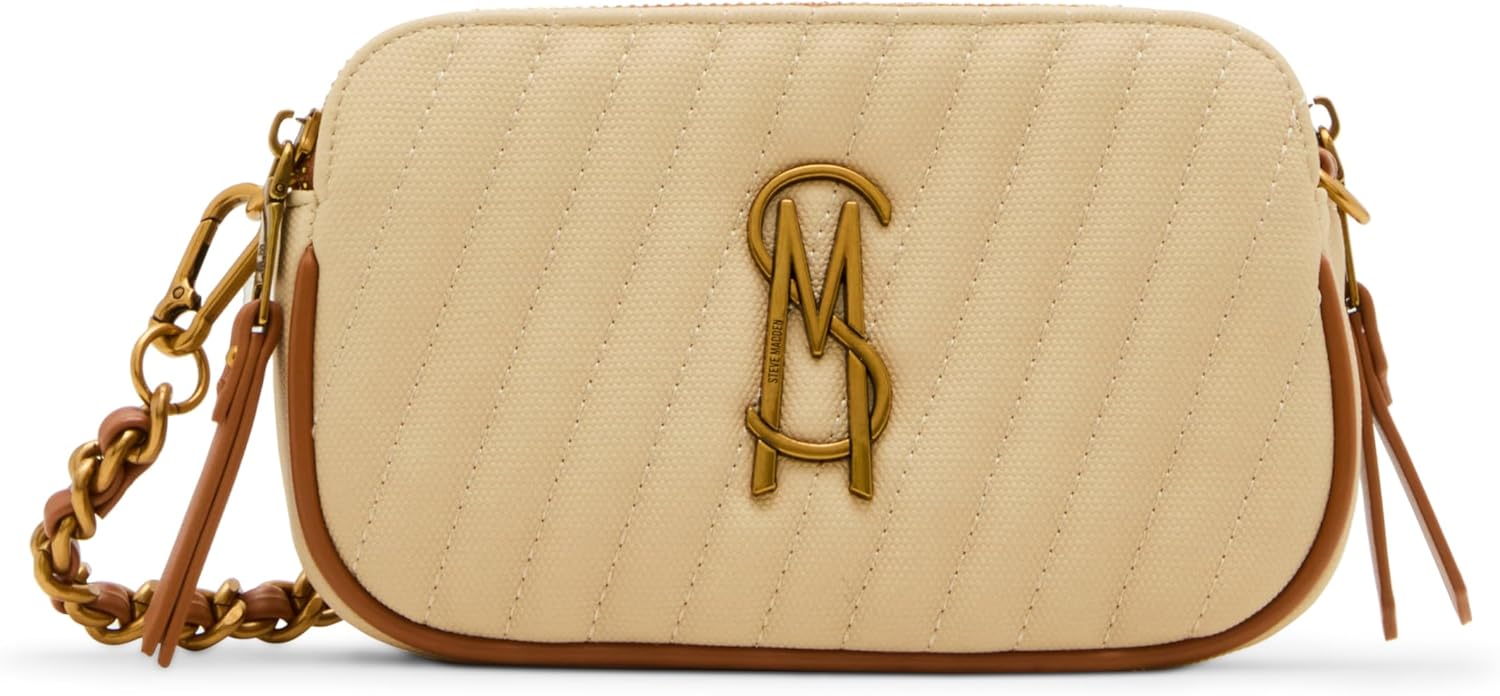 Steve Madden Daisy-h Diagonal Quilted Double Zip Crossbody