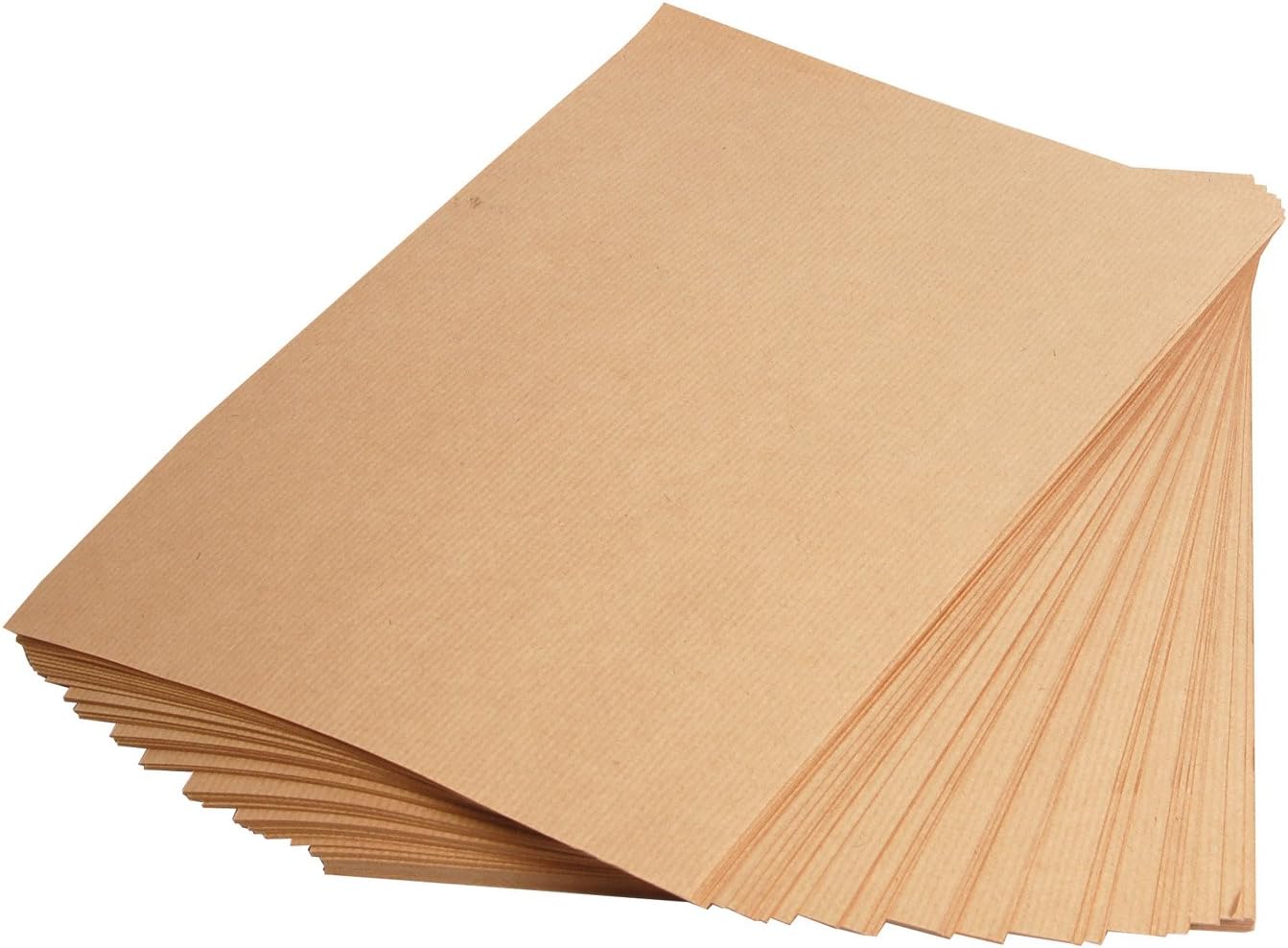 Clairefontaine - Ref 396004C - Kraft Paper (100 Sheets) - A4 (297 x 210mm) Sized - Natural Brown, Smooth Side & Ribbed Side, 90gsm Paper, Acid Free, pH Neutral