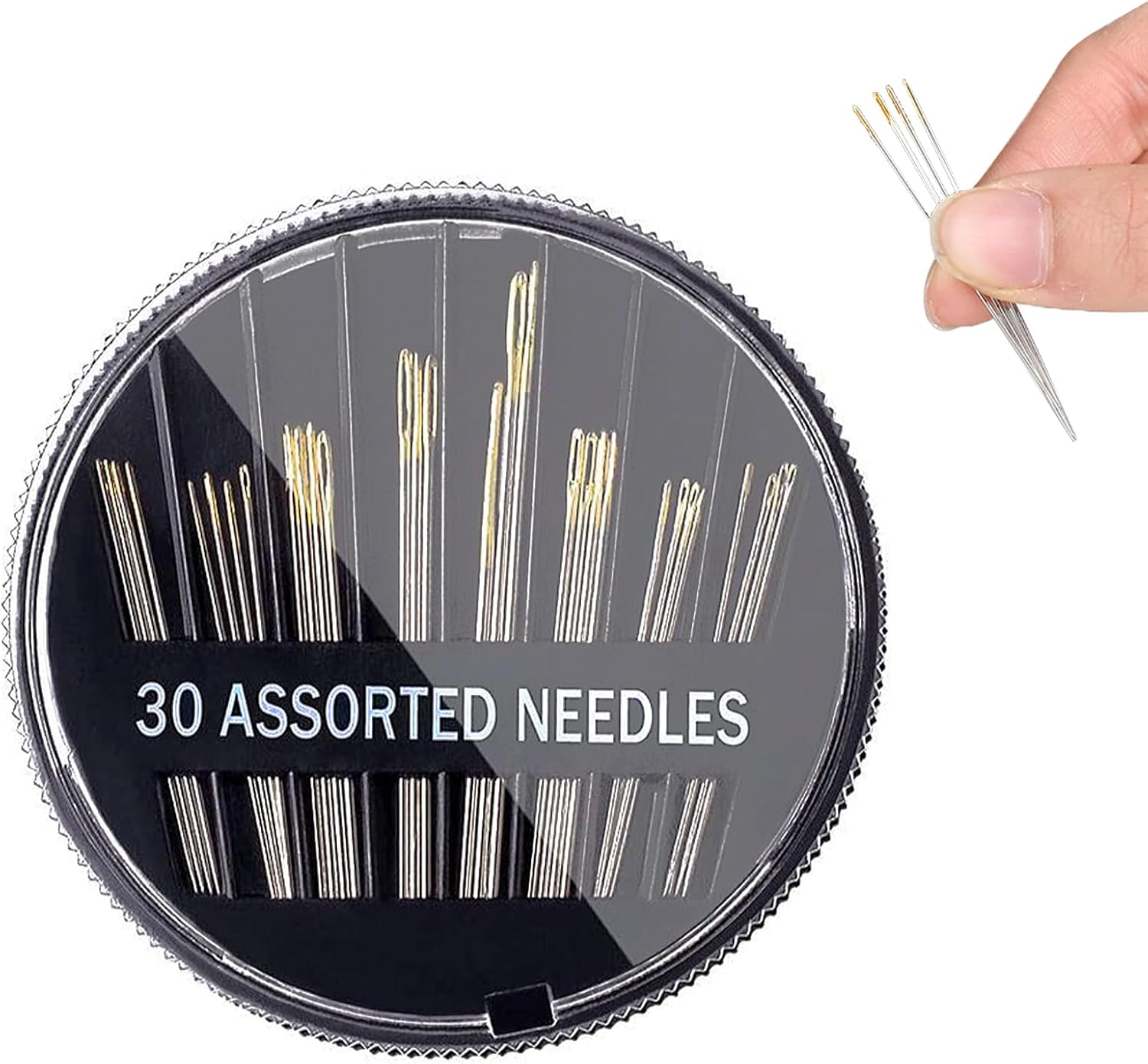 ASIRYVA Hand Sewing Needles, 30 Assorted Needles for Sewing, Embroidery Needles Suitable for Hand Sewing (Size 1.26'' -2.00'')
