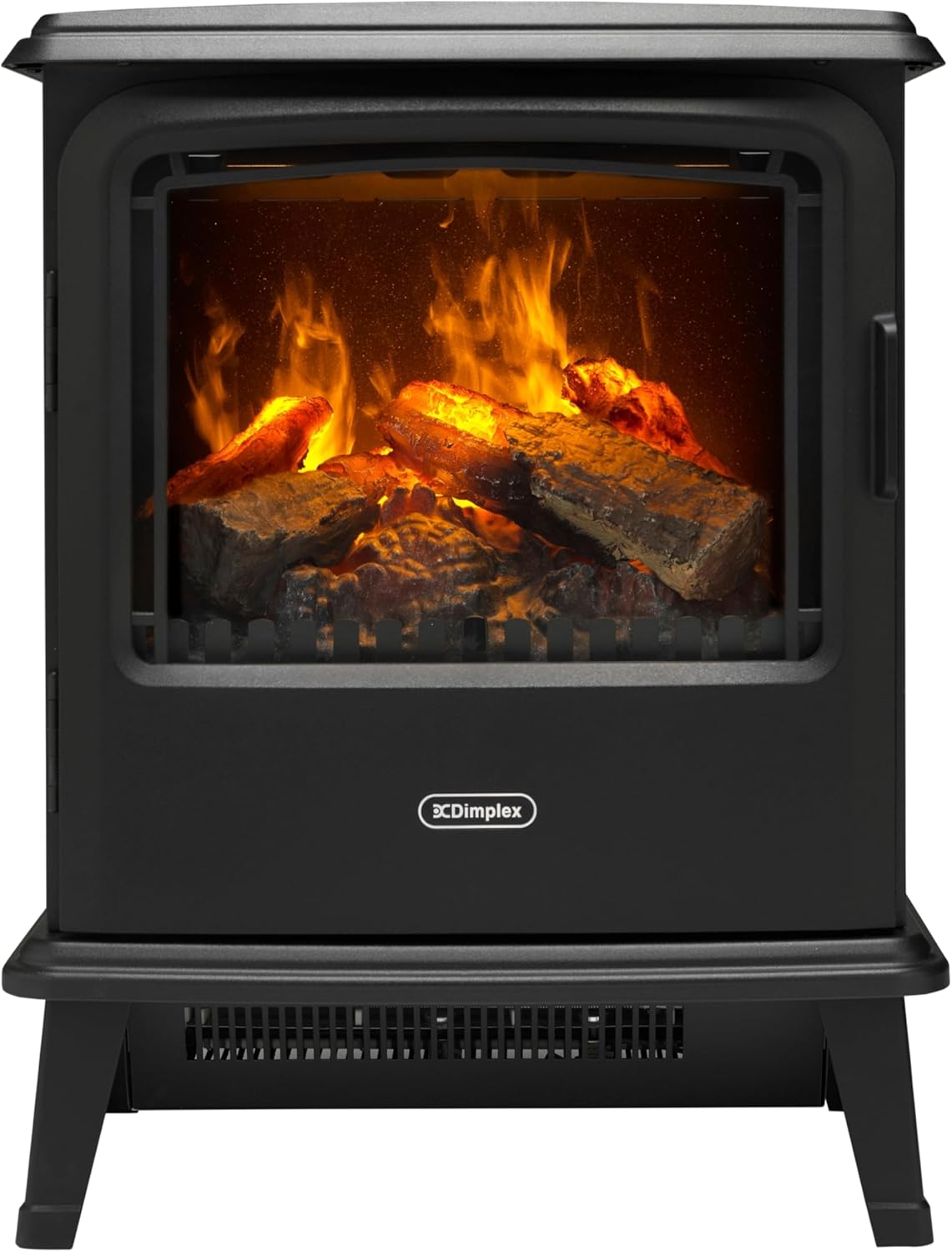 Dimplex Bayport Optimyst Water Vapour Electric Stove Fire, Real Flame Effect, Black Fireplace, Log Fuel Bed, 1000W/2000W Fan Heater, Energy Efficient Flame Only, Adjustable Thermostat, Remote Control