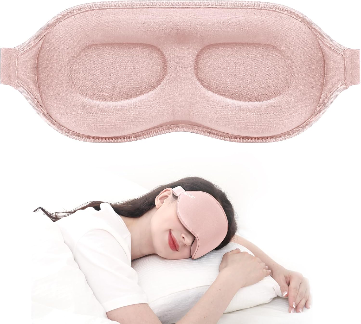 MZOO Luxury Sleep Mask, 3D Spacious for Long Lashes Blocking Light