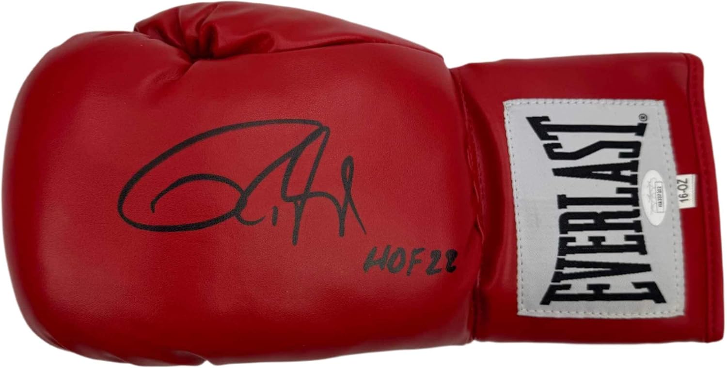 Autographed/Signed Roy Jones Jr HOF 22 Red Everlast Boxing Glove JSA COA