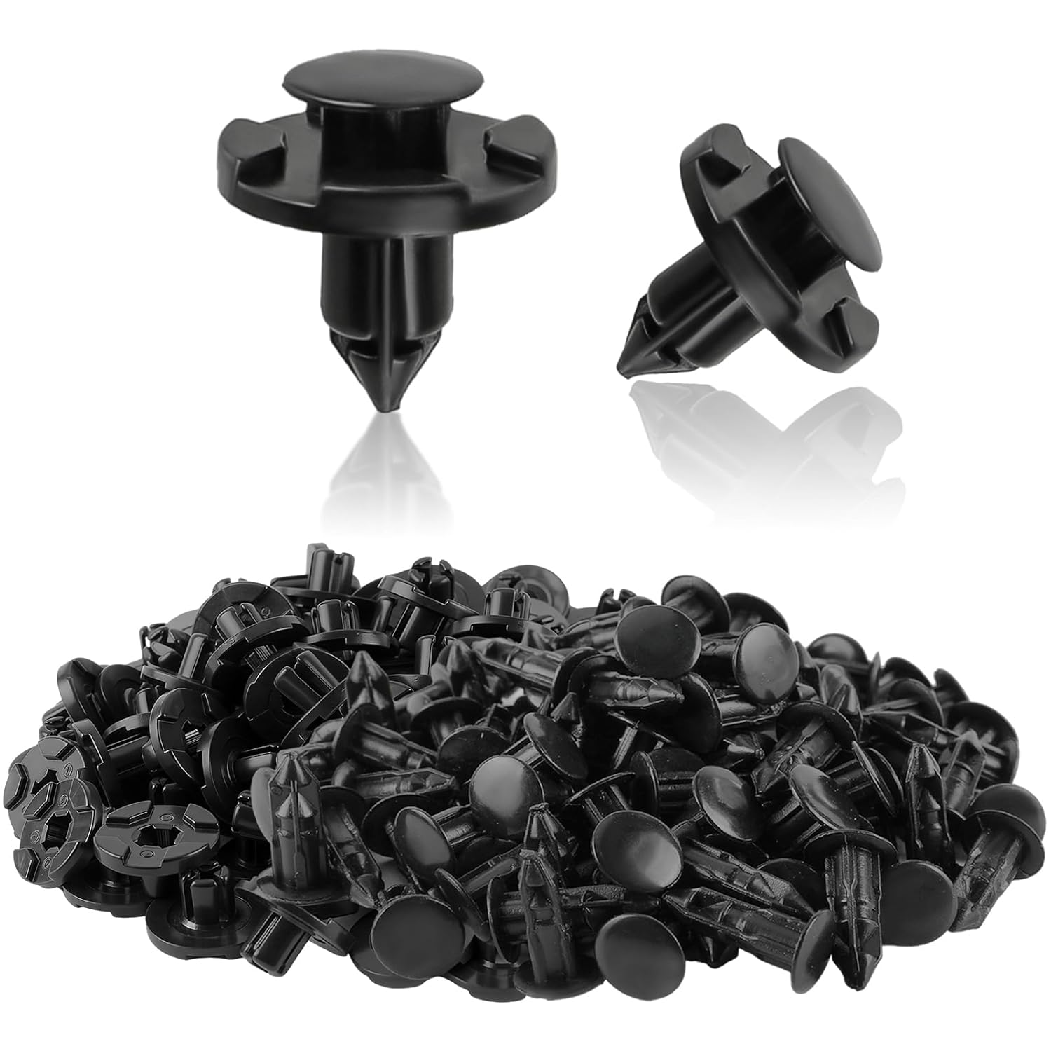 MOTOALL Nylon Fender Trim Panel Bumper Shield Retainer Fastener Rivet Push-Type Clips for 8mm Hole Nissan Infiniti 01553-09321 Auto Body - 100pcs