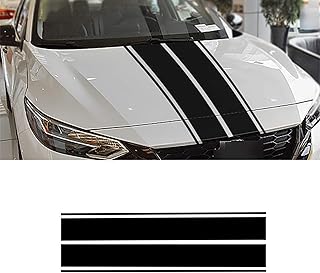 Car Hood Decal Sticker Universal Auto Racing Body Stripe Vinyl Modified Exterior Decoration Accessories Decal,Black