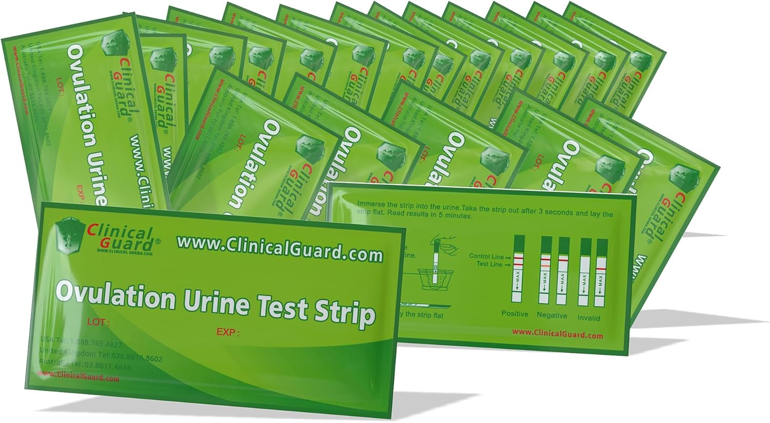 Clinical Guard Ovulation Test Strips Pack of 100 - Accurate Measurement Within 5 min - Ovulation Tests Cost-Effective Fertility Test for Women