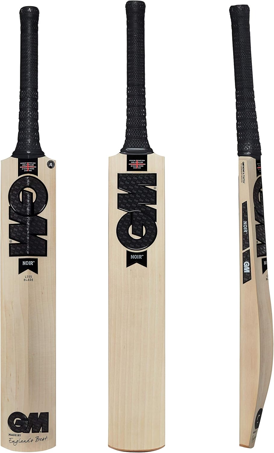 Gunn & Moore Gm Noir Signature English Willow Cricket Bat, Full Size - Short Handle (Includes Extra Gm Bat Grip)
