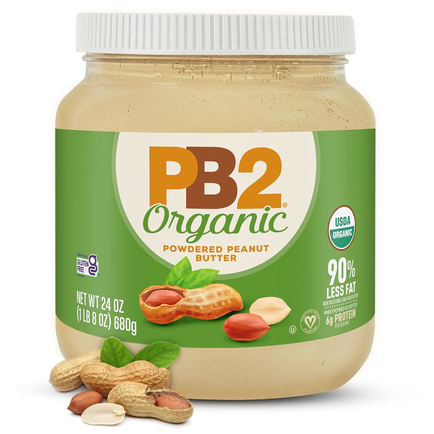 PB2 24oz Organic Powdered Peanut Butter - USDA Organic Certified, Non-GMO Project Verified, Gluten-Free