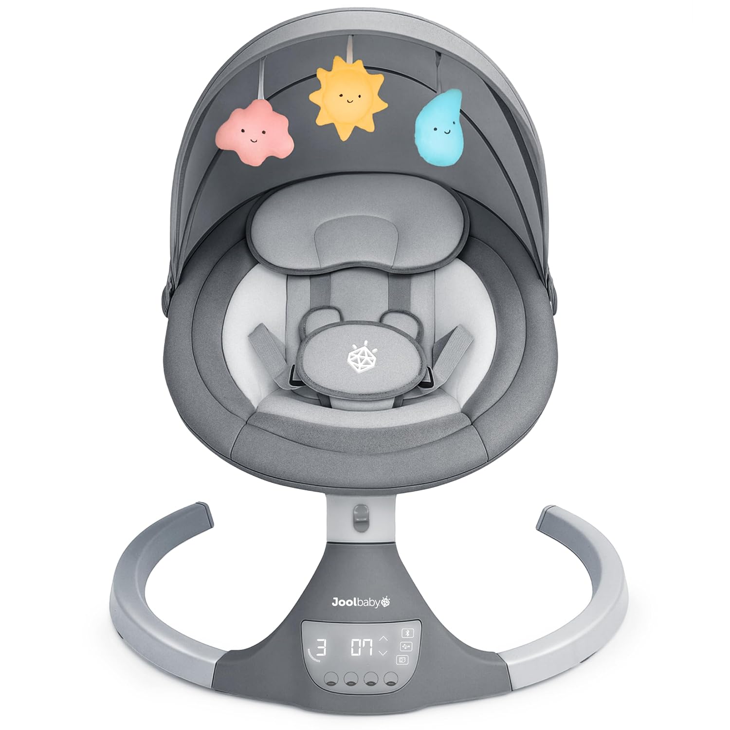 Jool Baby Nova Baby Swing for Infants – Bluetooth Music, Remote (Gray)