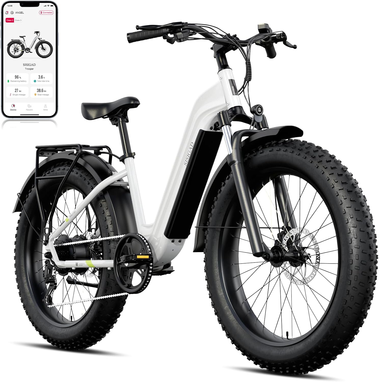 SISIGAD Electric Bike for Adults, 1500w | 50Miles | 32Mph Electric Mountain Bike - 48V 15Ah Removable Built-in Battery, 26" Fat Tire Dirt Ebike - 7Speed Shock Absorber E-MTB UL2849 Tested for Commute