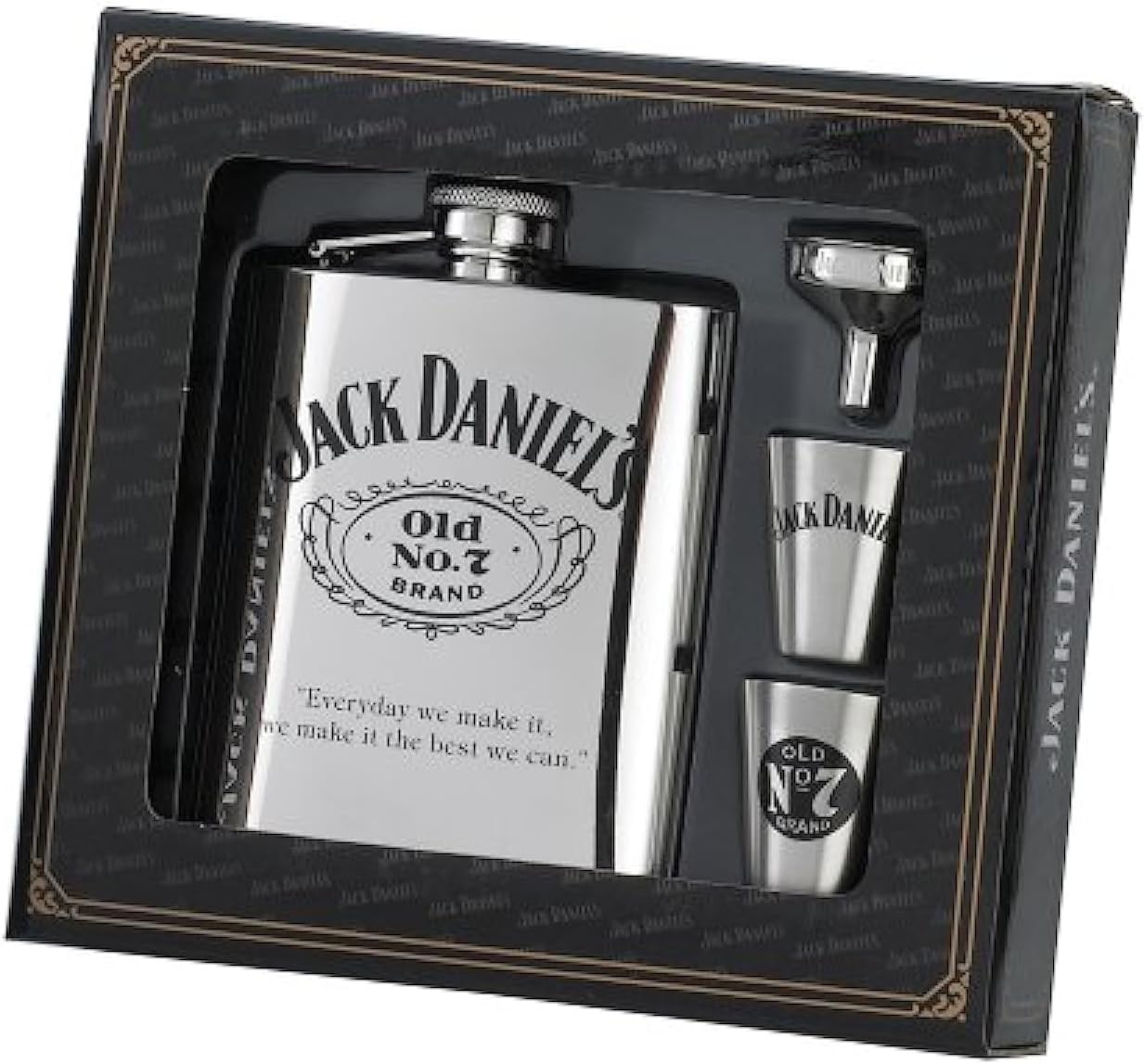 Jack Daniels Licensed Barware Swing Cartouche Gift Set, 6 oz./1 oz, Silver