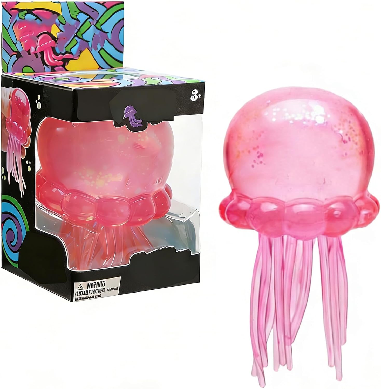 Jellyfish Squeeze Toys, Drop Malt Sugar Balls Relieve Stress, Sensory Toy with a Super Solid Squish for Adult, Squishy Ultra Squishy and Moldable Slow Rise (#Pink)
