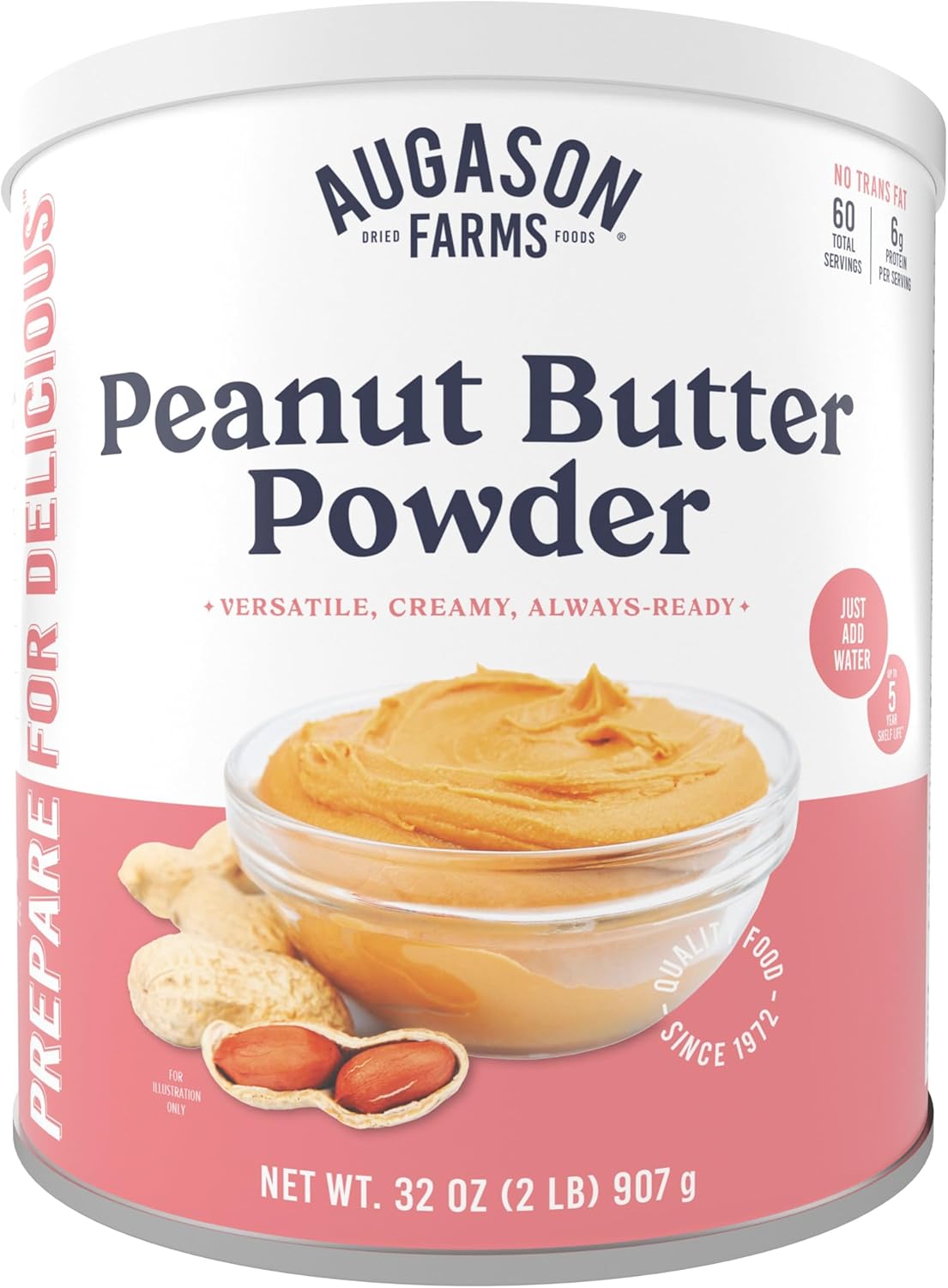Augason Farms Peanut Butter Powder 2 lbs No. 10 Can