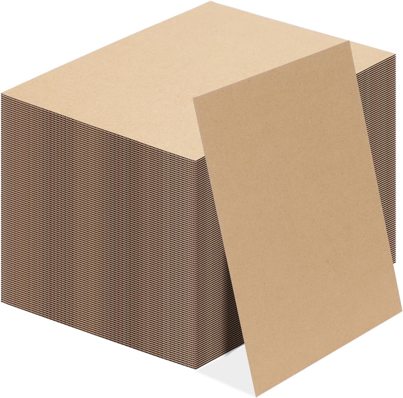 Calenzana 8.5x11 Corrugated Cardboard Sheets Set of 100, Flat Card Boards Inserts for Crafts, Packing, Shipping, Moving, Mailing