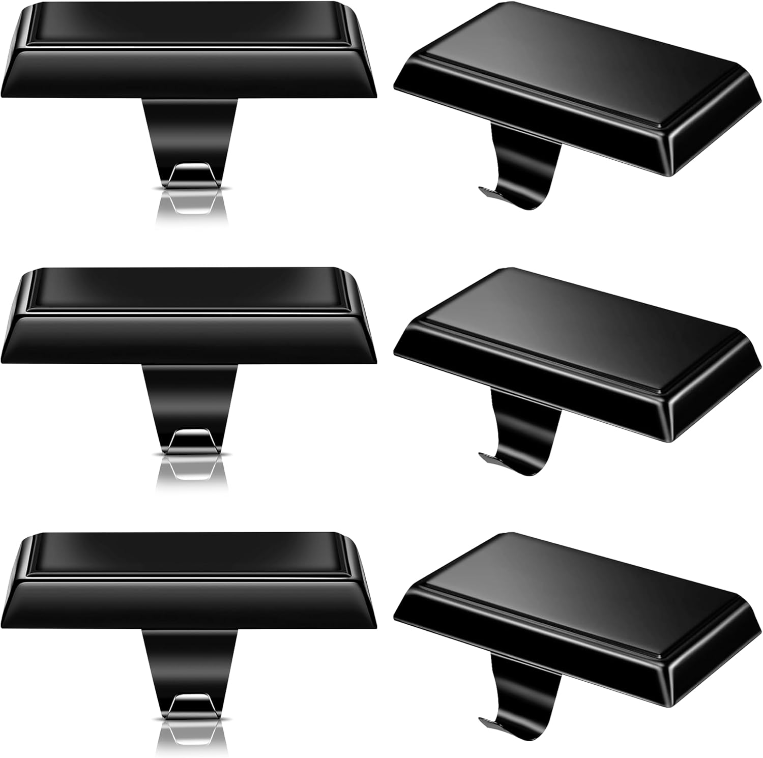 OCTERIC 4 Pack Christmas Stocking Holders Mantel Hook Hangers Fireplace Hooks Hanger Grip Bases for Christmas Party Decorations Xmas Decor (Black)