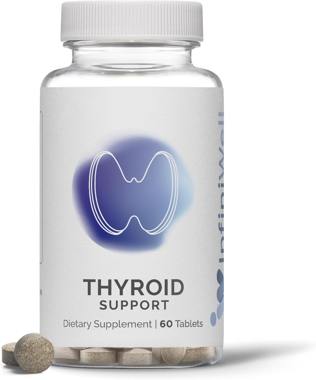 InfiniWell Thyroid Support Complex - Targeted Thyroid Supplement - Promote Hormone Signaling, Metabolic Health & Mitochondrial Energy Production - with Iodine, Selenium & More (60 Tablets)