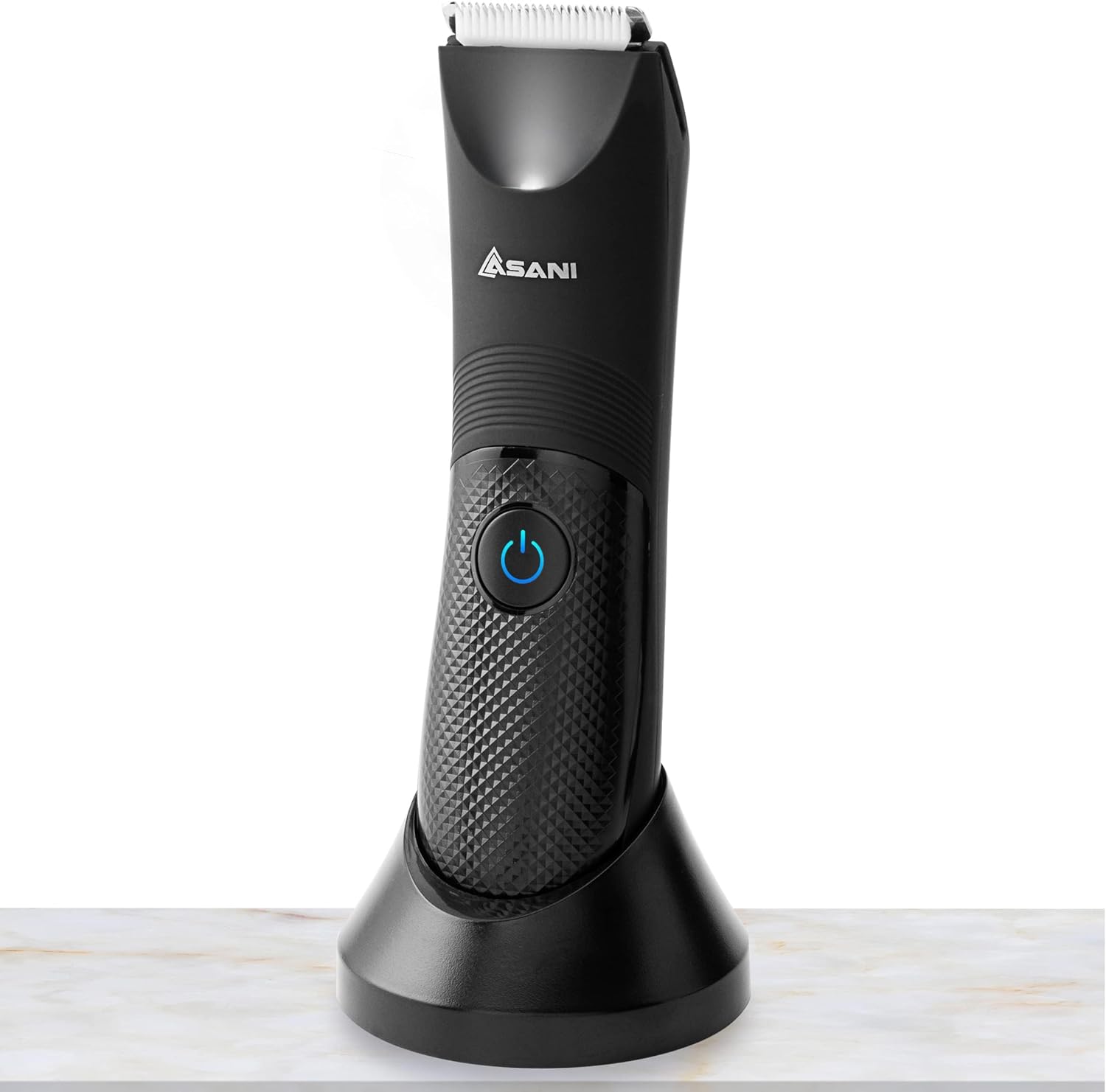 Asani Upkeeper Men's Body Hair Trimmer - Rechargeable Grooming Tool with Ceramic Blade, LED Light, Waterproof Design, Electric Shaver for Wet/Dry Use, Ideal for Chest, Back, Groin Hair Care