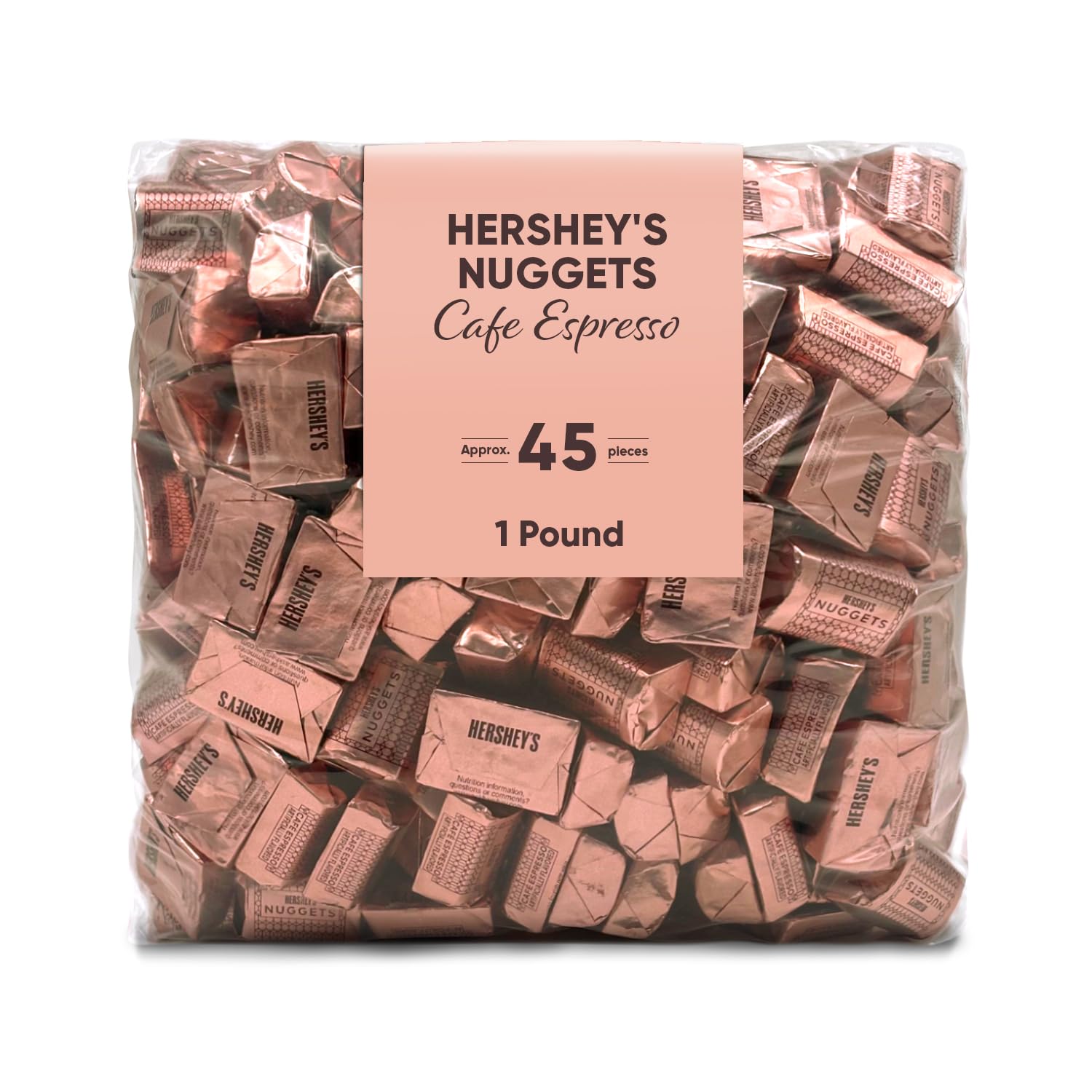 Coffee Espresso Chocolate Nuggets – 1LB (Approx. 45 Pieces) – Extra Creamy Milk Chocolate with Bold Espresso Flavor – Individually Wrapped Candy for Snacking & Gifting